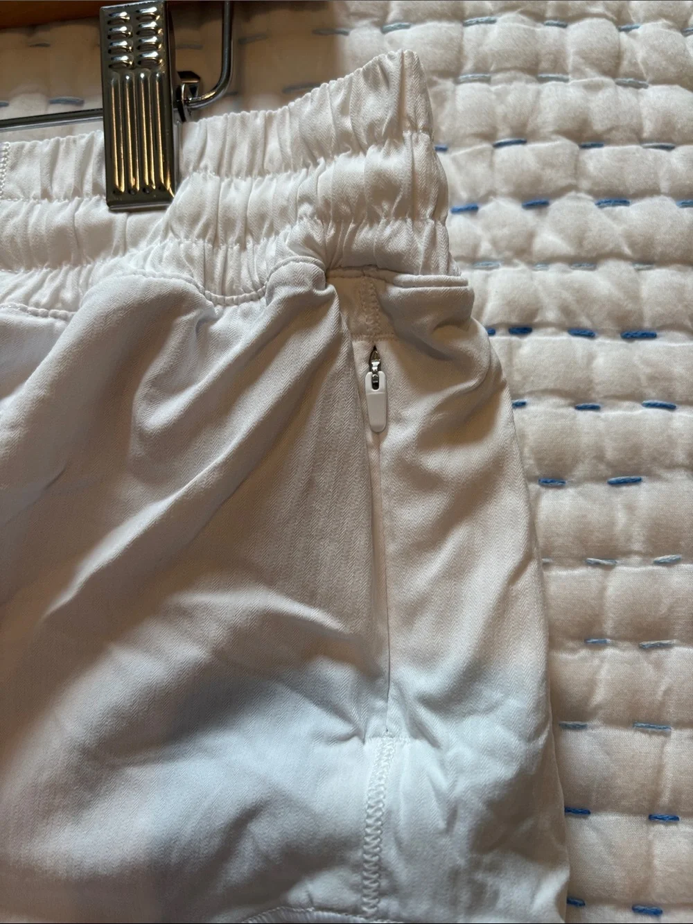 lululemon athletica White Layered Athletic Shorts with Elastic Waist